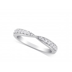 9ct White Gold Ladies Diamond Set Wedding Band Set With 0.20ct Of Diamonds