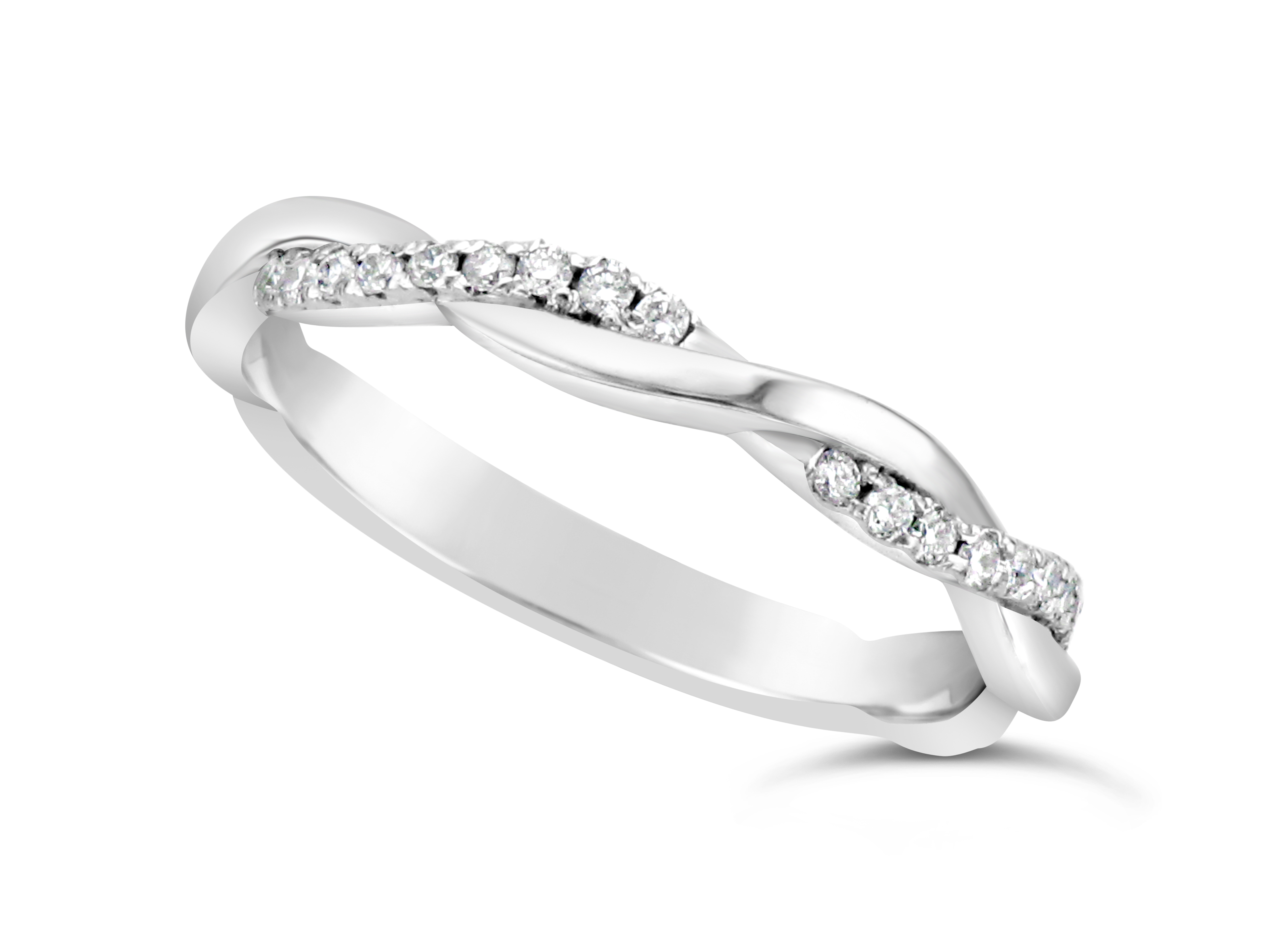18ct White Gold Ladies 2.5mm Woven Wedding Band
