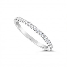 18ct White Gold 1.75mm Wide Diamond Set Wedding Band, Set With 22 Round Brilliant Cut Diamonds, Total Diamond Weight 0.25ct