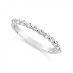18ct White Gold Diamond Narrow Wedding Band, Set With 11 Round Diamonds, Total Diamond Weight 0.33ct