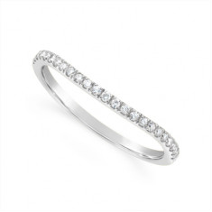 18ct White Gold Diamond Narrow Shaped Wedding Band, Set With 24 Round Diamonds, Total Diamond Weight 0.17ct