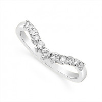 Platinum Diamond 11 Stone Claw Set Wedding Band, Which Fits Around Most Solitaires. Total Diamond Weight 0.25ct