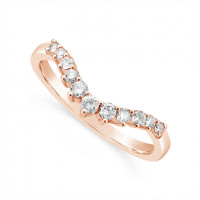 18ct Rose Gold Diamond 11 Stone Claw Set Wedding Band, Which Fits Around Most Solitaires. Total Diamond Weight 0.25ct