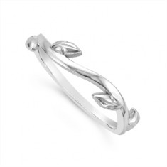 18ct White Gold Leaf Design Wedding Band 