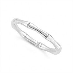 18ct White Gold Bamboo Design Wedding Band 