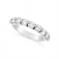 Fine Quality 18ct White Gold Unique Princess Cut Wedding Band Set With 9 Diamonds, Total Diamond Weight 1.35ct
