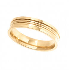 9ct Yellow Gold Gents 5mm Diamond Cut Wedding Band
