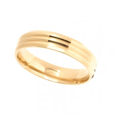 9ct Yellow Gold Gents 5mm Diamond Cut Wedding Band