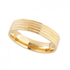 9ct Yellow Gold Gents 5mm Diamond Cut Wedding Band