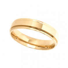 9ct Yellow Gold Gents 5mm Diamond Cut Wedding Band