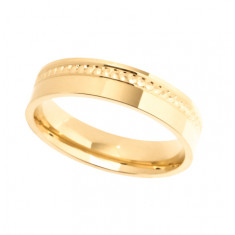 9ct Yellow Gold Gents 5mm Diamond Cut Wedding Band