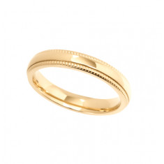 9ct Yellow Gold Ladies 3mm Diamond Cut Wedding Band
