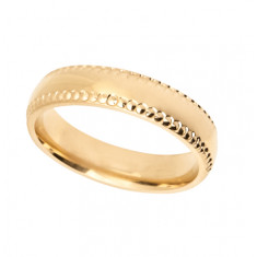 9ct Yellow Gold Gents 5mm Diamond Cut Wedding Band