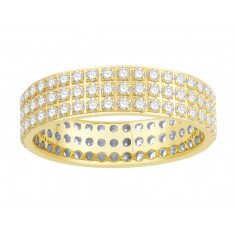 18ct Yellow Gold Ladies 3 Row Pavé Set Full Eternity Ring set with 1.25ct of Diamonds