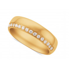 Gents 9ct Gold Diamond Set Wedding Ring