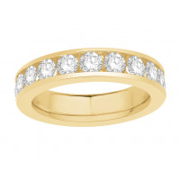 18 ct Yellow Gold Ladies Narrow Channel Set Full Eternity Ring set with 2.50ct of Diamonds.