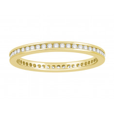 18 ct Yellow Gold Ladies Narrow Channel Set Full Eternity Ring set with 0.25 ct of Diamonds.