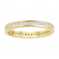 18ct Yellow Gold Ladies Channel Set Full Eternity Ring set with 0.50 ct of Princess Cut Diamonds.