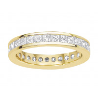18ct White Gold Ladies Channel Set Full Eternity Ring set with 2.0 ct of Princess Cut Diamonds.