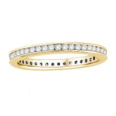 18 ct Yellow Gold Ladies Narrow Channel Set Full Eternity Ring set with 0.50 ct of Diamonds.