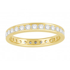 18 ct Yellow Gold Ladies Narrow Channel Set Full Eternity Ring set with 1.0ct of Diamonds.