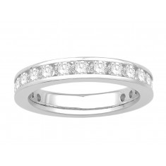 18 ct White Gold Ladies Narrow Channel Set Full Eternity Ring set with 1.50ct of Diamonds.