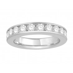 18 ct White Gold Ladies Narrow Channel Set Full Eternity Ring set with 2.0ct of Diamonds.