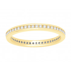 18 ct Yellow Gold Ladies Narrow Channel Set Full Eternity Ring set with 0.33 ct of Diamonds.