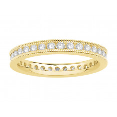 18 ct Yellow Gold Ladies Channel Set with the Milgrain Edge Eternity Ring set with 0.50 ct of Diamonds.