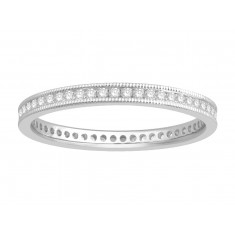 18 ct White Gold Ladies Channel Set with the Milgrain Edge Eternity Ring set with 0.27 ct of Diamonds.