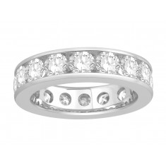 18 ct White Gold Ladies Narrow Channel Set Full Eternity Ring set with 3.60ct of Diamonds.