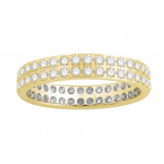 18ct Yellow Gold Ladies 2 Row Pavé Set Full Eternity Ring set with 1.0ct of Diamonds