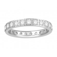 18ct White Gold Ladies Pavé Set Full Eternity Ring set with 1.50ct of Diamonds