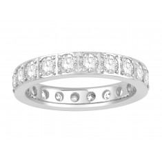 18ct White Gold Ladies Pavé Set Full Eternity Ring set with 2.0ct of Diamonds