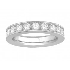 18 ct White Gold Ladies Channel Set with the Milgrain Edge Eternity Ring set with 2.50 ct of Diamonds.