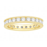 18 ct Yellow Gold Ladies Channel Set with the Milgrain Edge Eternity Ring set with 1.50 ct of Diamonds.