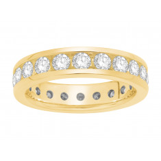 18 ct Yellow Gold Ladies Narrow Channel Set Full Eternity Ring set with 3.38ct of Diamonds.