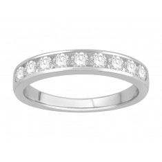 18 ct White Gold Ladies Channel Set Eternity Ring set with 0.63 ct of Diamonds.