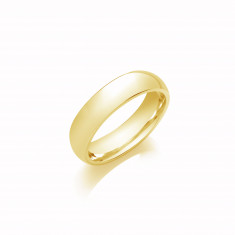 5mm Ladies Light Weight 9ct Yellow Gold D Shape Wedding Band