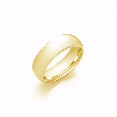 6mm Ladies Light Weight 9ct Yellow Gold D Shape Wedding Band