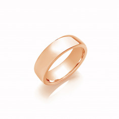 6mm Gents Heavy Weight 9ct Rose Gold Soft Court Wedding Band