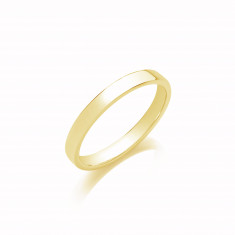 3mm Gents Heavy Weight 9ct Yellow Gold Soft Court Wedding Band