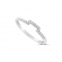 Platinum Ladies 1.5mm Wide Diamond Shaped Ring, set with 16 Round Brilliant cut Diamonds in Undercut Setting, Total Diamond Weight 0.10ct H S/I 