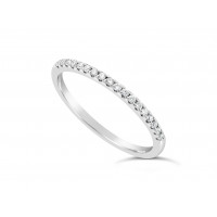 Platinum Ladies 1.5mm Wide Band, set with 18 Round Brilliant cut Diamonds in Under Cut Setting,Total Diamond Weight 0.31ct H S/I 