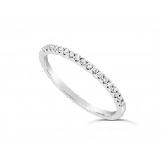 18ct White Gold Ladies 1.5mm Wide Band, set with 18 Round Brilliant cut Diamonds in Under Cut Setting, Total Diamond Weight 0.31ct H S/I