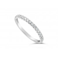 Platinum Ladies 2mm Wide Band, set with 17 Round Brilliant cut Diamonds in Undercut Setting, Total Diamond Weight 0.29ct H S/I 