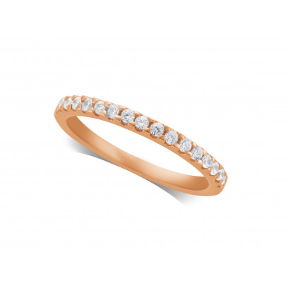 Ladies 9ct Rose Gold Diamond Set Wedding Ring