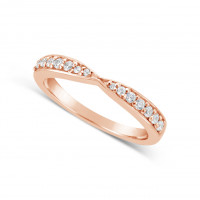 Ladies 9ct Gold Cross Over Diamond Set Wedding Ring 