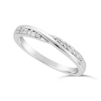 Ladies 9ct Gold Diamond Set ShapedWedding Ring