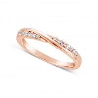 Ladies 9ct Gold Diamond Set ShapedWedding Ring